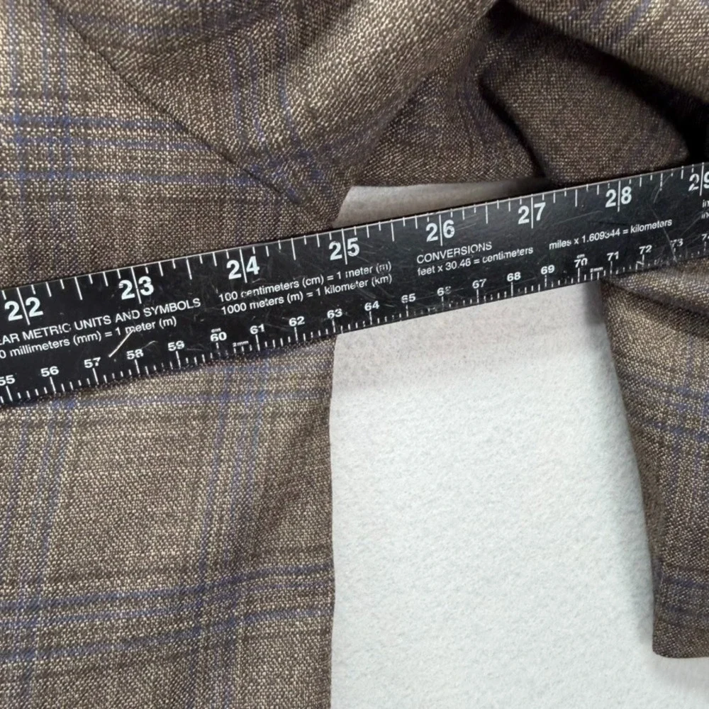 Lauren Ralph Lauren Blazer Jacket Mens 46R Brown Check Formal‎ Black Label Coat
